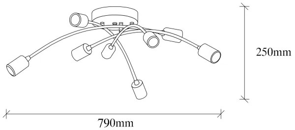 Lustră aplicată BANANA 8xE27/40W/230V
