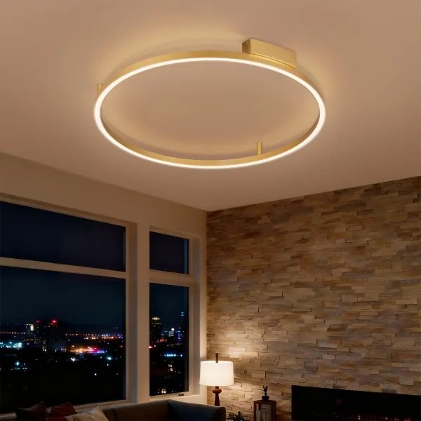Brilagi - Corp de iluminat LED reglabil PORTOFINO, LED/60W/230V, Ø 80 cm, auriu + telecomandă