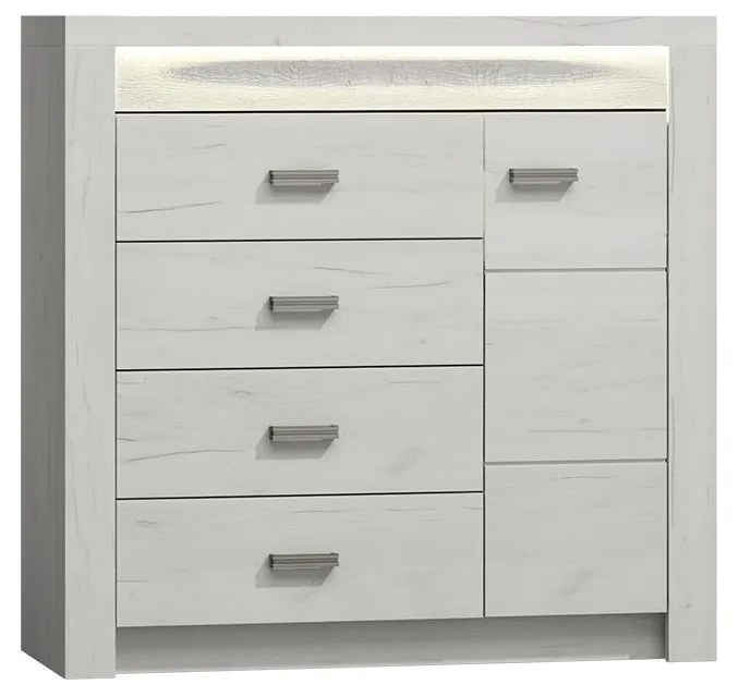 Comodă Nadenas N17 (Stejar craft Alb) . 1103651