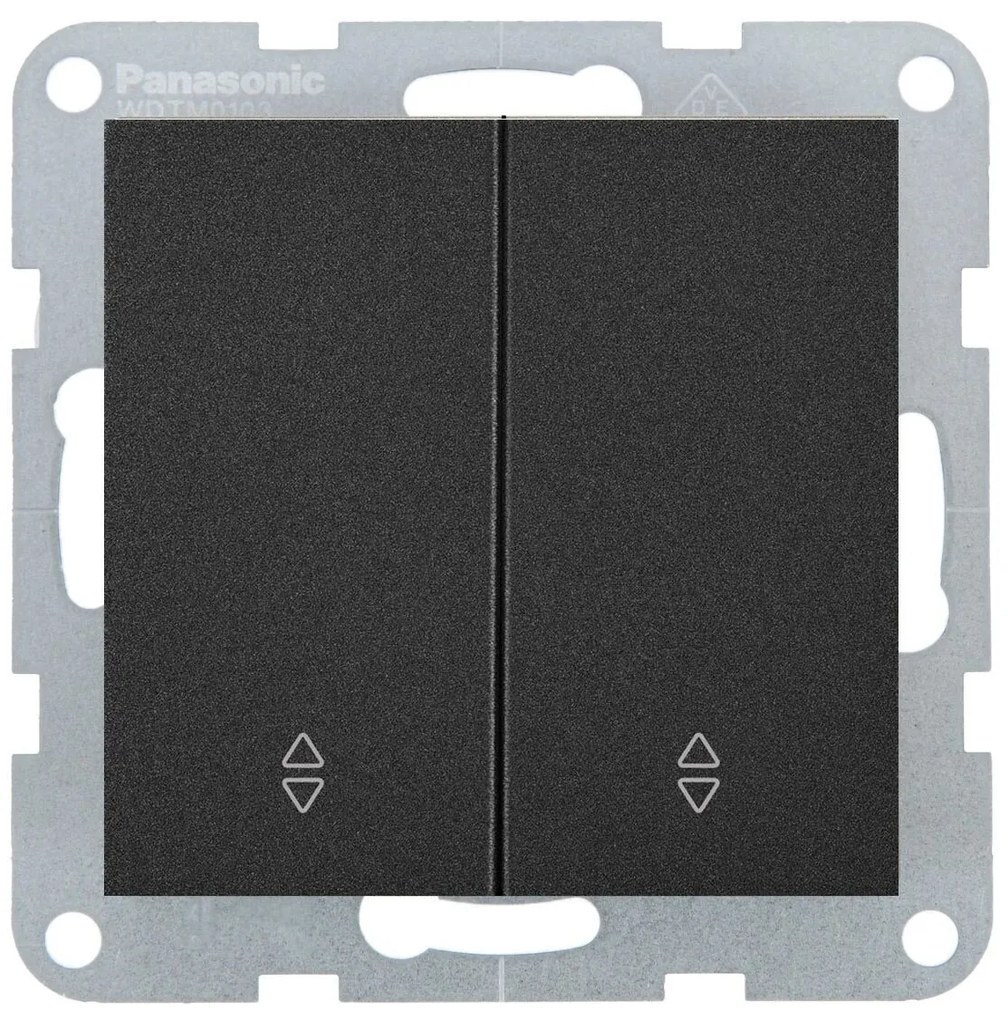 Intrerupator dublu cap scara 10A, IP20, Negru, Panasonic Karre Plus 55