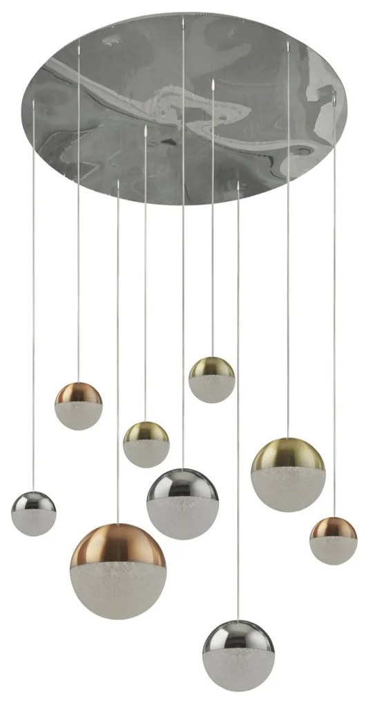 Lustra design modern cu 9 pendule LED Planets 9 4519-9 SRT