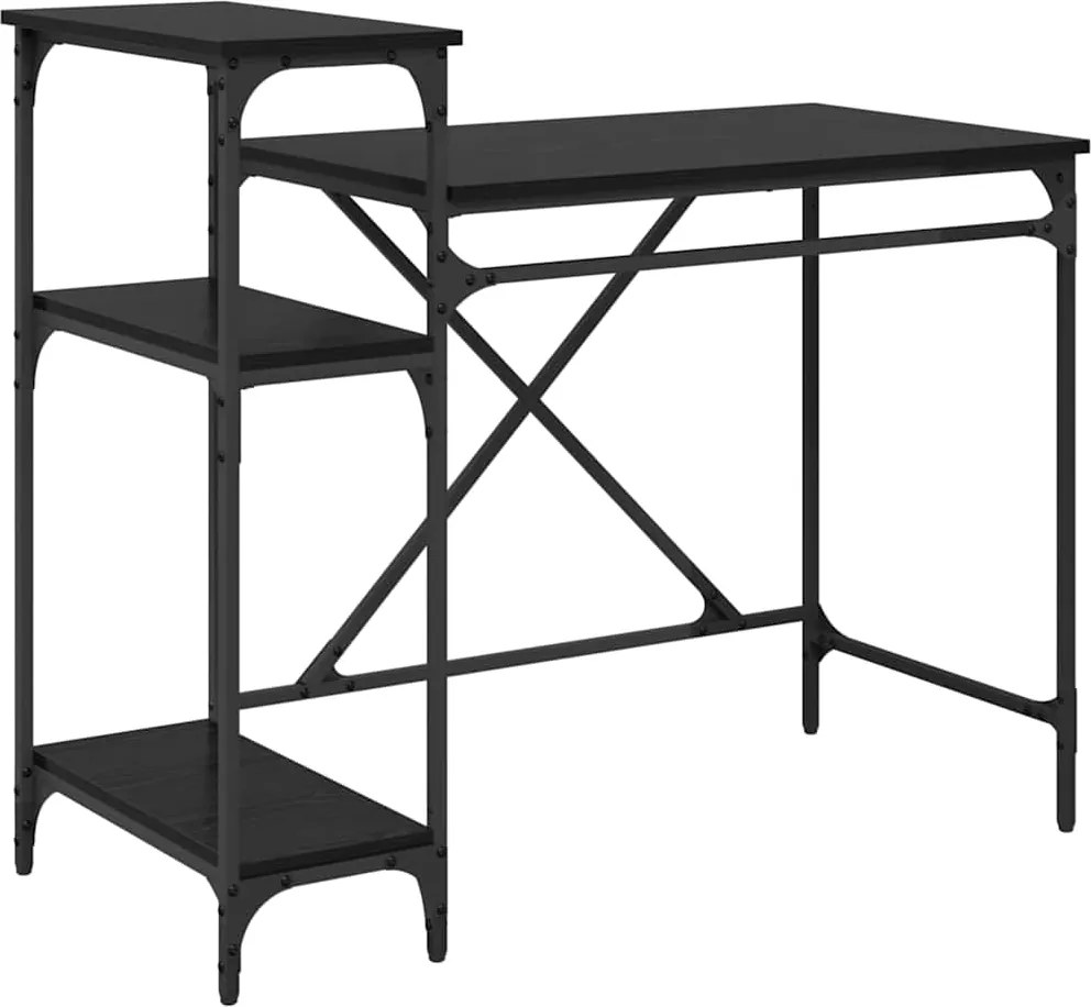 vidaXL Birou Stejar Negru 105 x 50 x 90 cm Lemn compozit