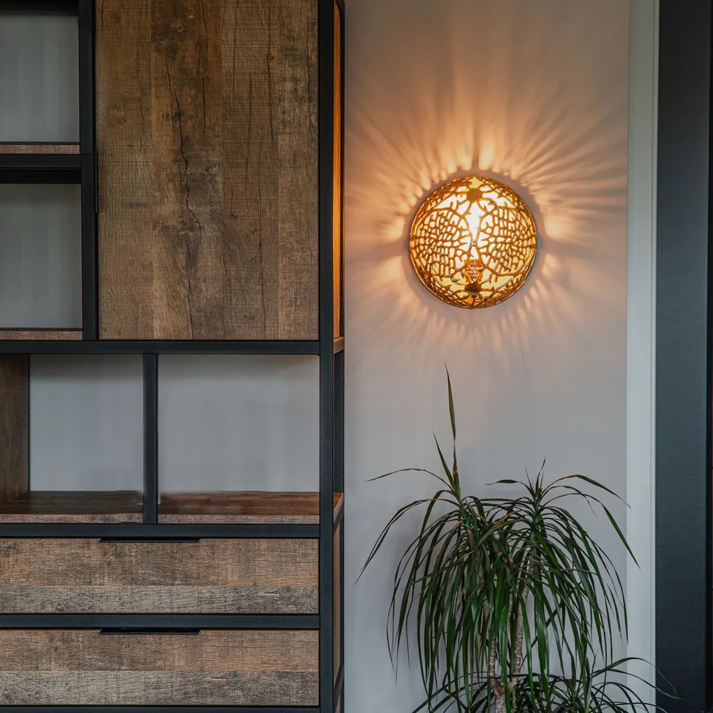 Aplică de perete Art Deco aurie - Maro