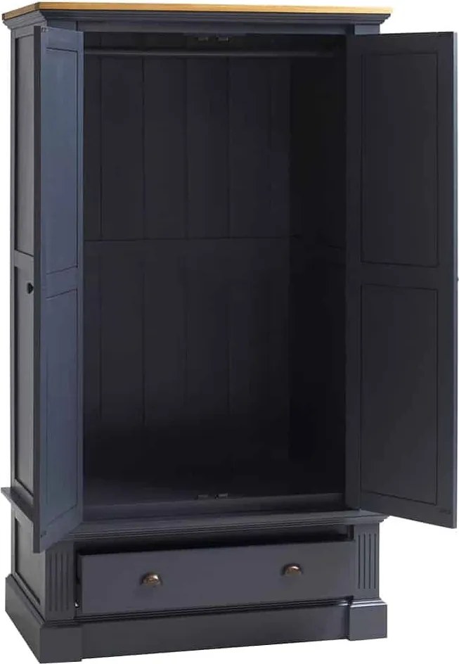 Dulap lemn masiv natur London 2 Usi Albastru/, 120 × 58 × 200 cm