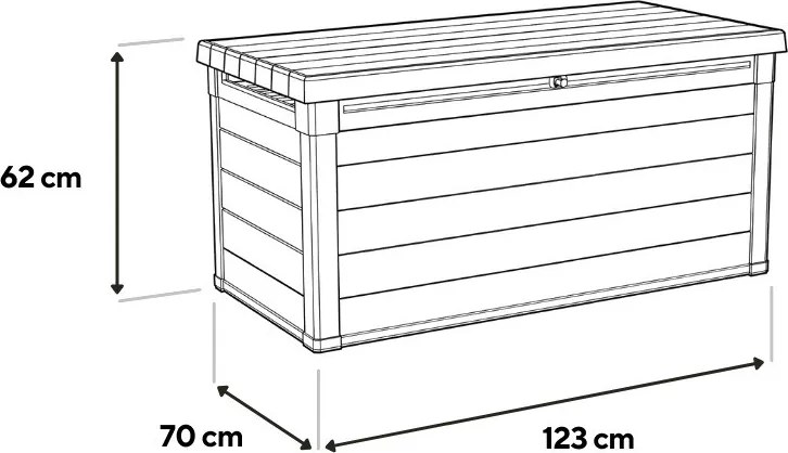 Denali duotech ladă de plastic pentru grădină 380 L gri-maroniu