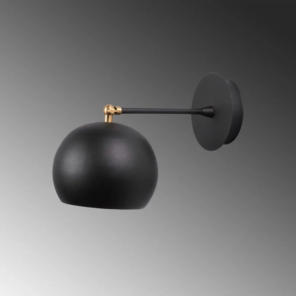 Aplică de perete neagră ø 15 cm Stiva – Opviq lights
