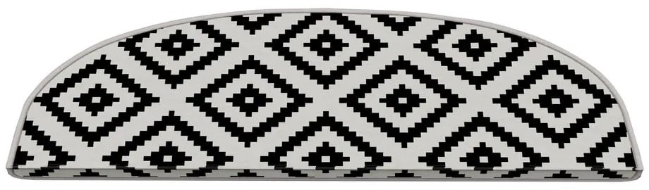 Covorașe pentru scări negre-albe 16 buc. 20x65 cm Art – Vitaus