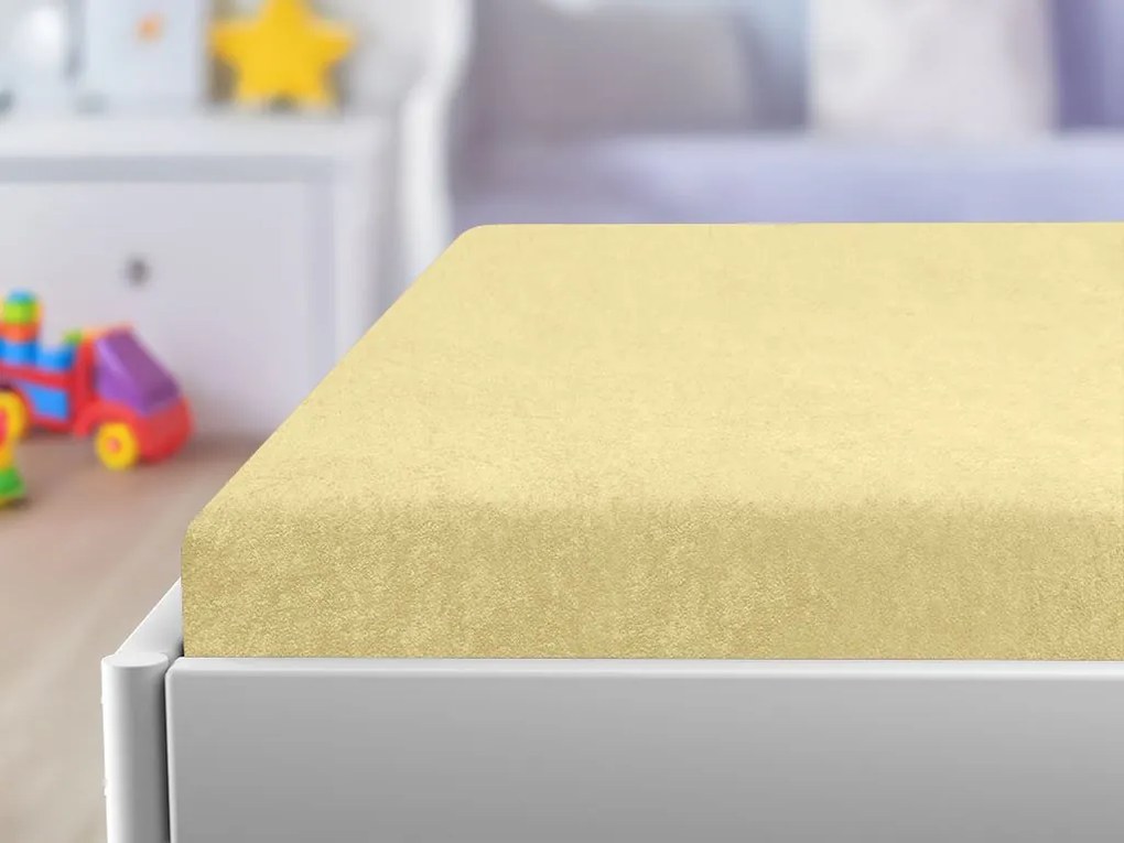 Cearsaf Frotir pentru patut 70x140 cm Galben