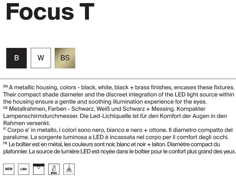 Spot LED incastrabil rotativ retractabil Focus T alama
