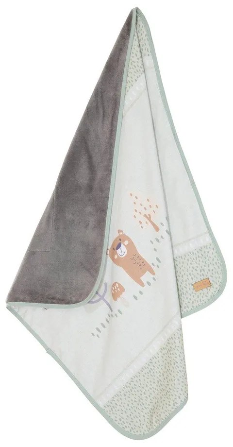 Pătură pentru copii verde-deschis din micropluș/cocolino 80x80 cm Woodland Buddies – Roba