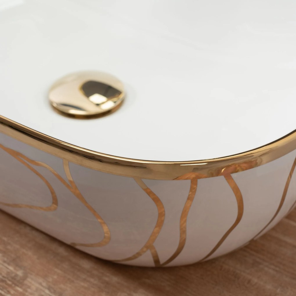 Lavoar pe blat Rea Belinda Wave White Gold