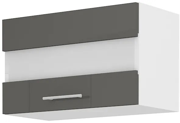 Dulap superior de bucătărie Lavera 60 GUS36 1F (alb + gri lucios). 1032427