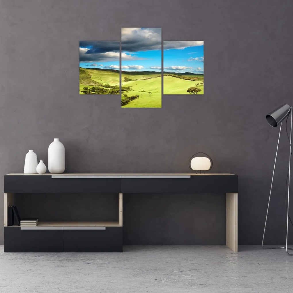 Tablou - Peisaj verde cu dealuri (90x60 cm)