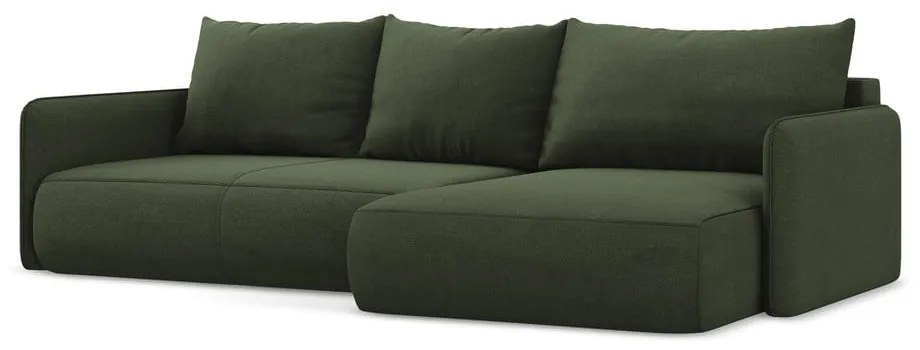 Colțar verde extensibil/cu spațiu de depozitare (cu colț pe partea dreaptă) Nanea – Makamii