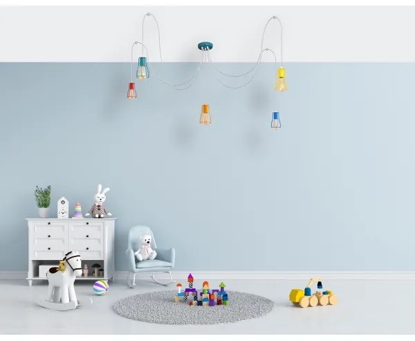 Lustră pe cablu TUBE 5xE27/20W/230V