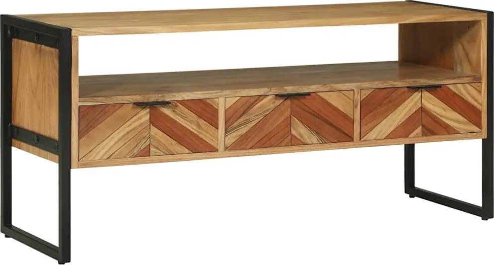 vidaXL Cabinet TV cu sertar Maro 100 x 35 x 50 cm Lemn Solid de Acacia
