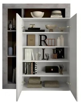 Dulap LENOR alb/gri beton