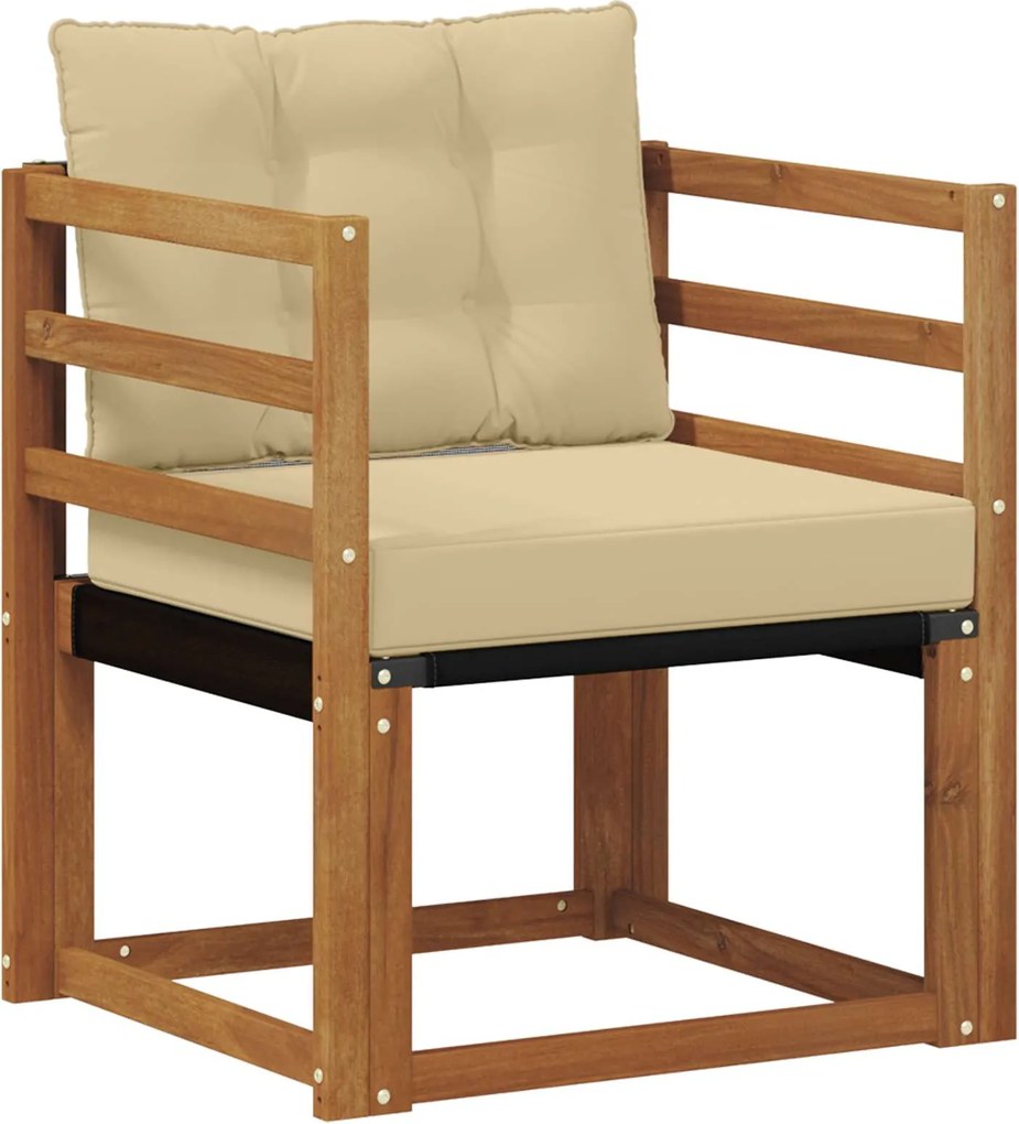 vidaXL Sofa cu Brațe Lemn solid de Acacia și Textilene