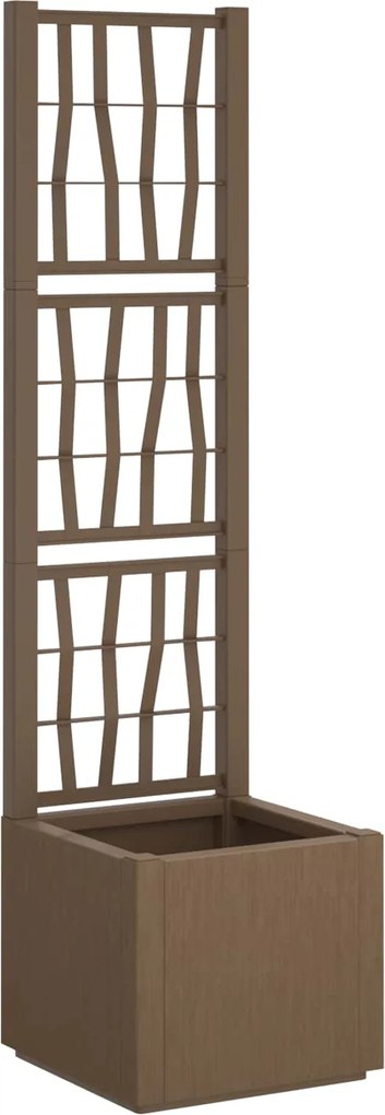 vidaXL Ghiveci de grădină cu trellis Maro 36 x 36 x 140 cm PP