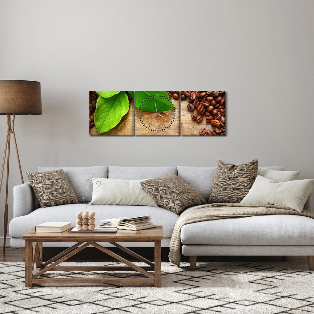 Tablou - Cafea (cu ceas) (90x30 cm)