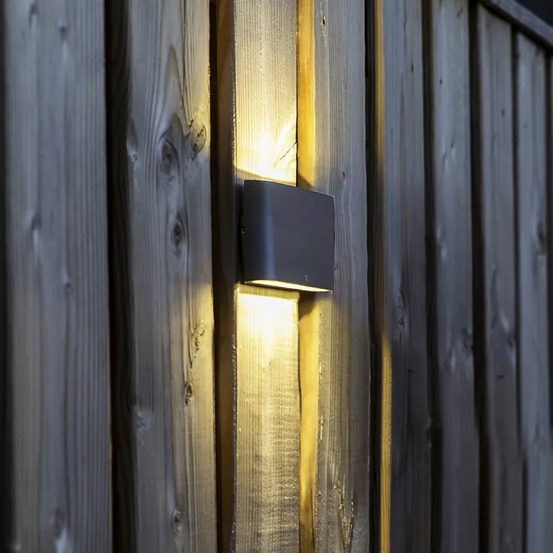 Lampă de perete de exterior Gri închis 17,5 cm Inclusiv LED IP65 - Batt