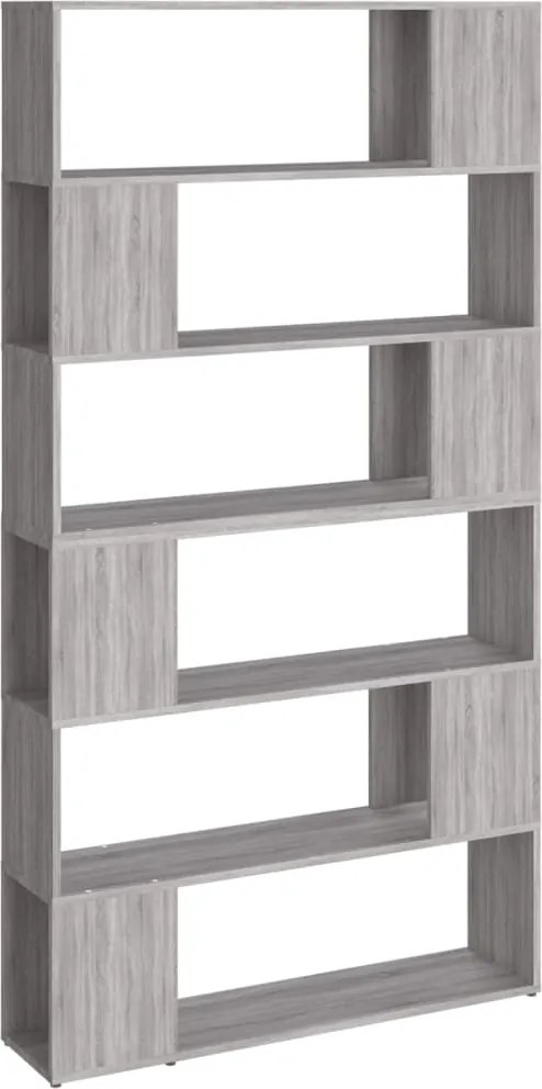 vidaXL Dulap de cărți/Separator de cameră, gri sonoma, 100x24x188 cm