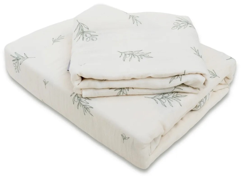 Lenjerie de pat din muselină Matex Olivka, 140 x 200 cm, 70 x 90 cm