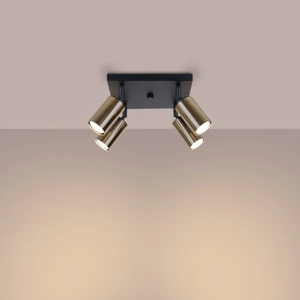 Spot Sollux SL.1386 WINX 4xGU10/10W/230V negru/auriu