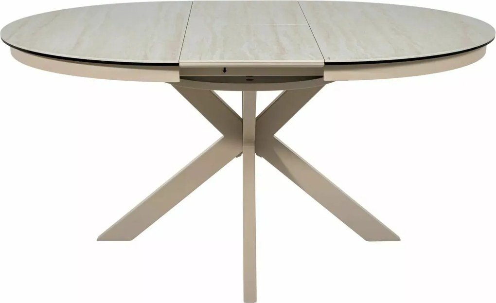 Masa extensibila Porto Ceramic bej mat/cașmir L120-160xl120 cm
