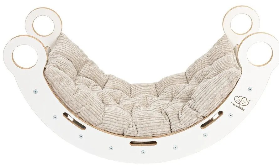 Leagăn alb-bej din lemn de pin 39x75x38 cm Montessori – Meowbaby