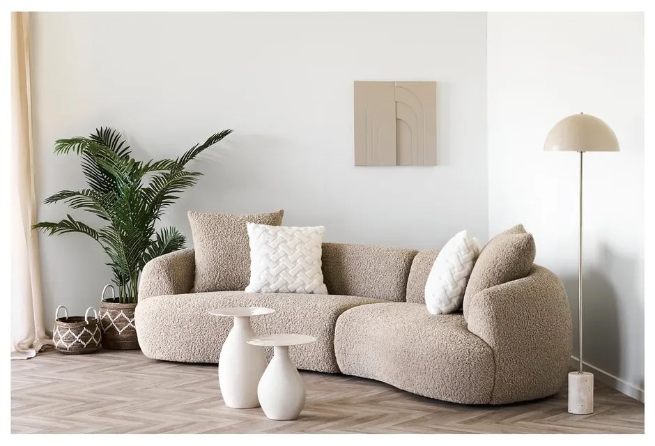 Lampadar bej cu abajur din metal (înălțime 155 cm) Sheffield – House Nordic