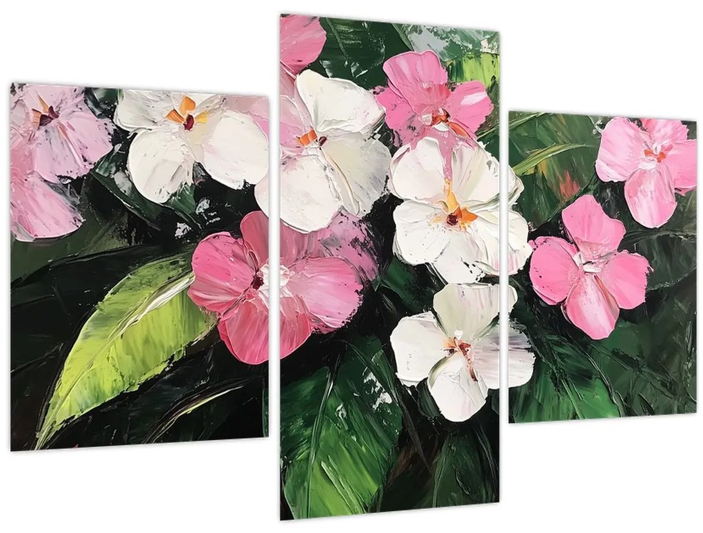 Tablou - Flori roz și albe (90x60 cm)