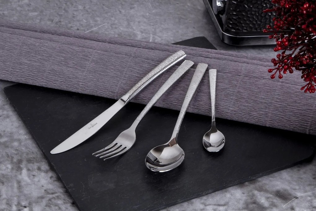 Set tacamuri 24 de piese, 6 persoane, inox lucios Berlinger Haus BH 2625