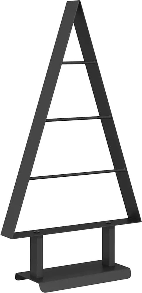 vidaXL Pom de Crăciun din metal cu suport Negru 60 cm Oțel