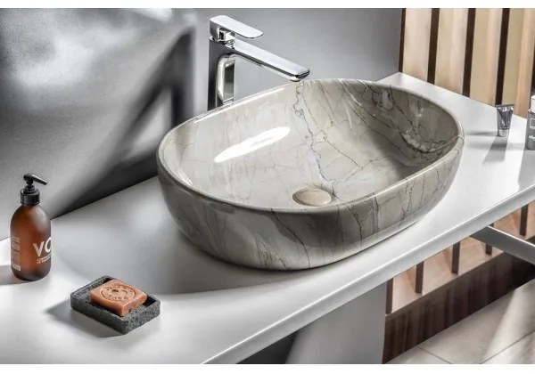 Sapho - Lavoar DALMA pentru blat, 59 x 42 cm, ceramică/gri