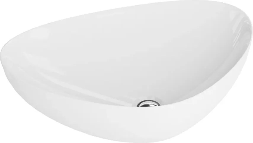 Lavoar pe blat Rune Gebo asimetric 59 cm alb lucios