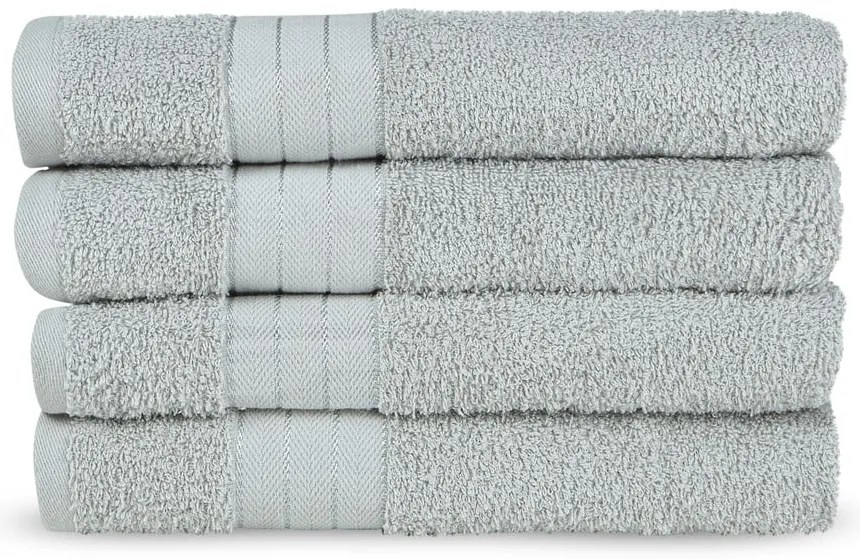 Prosoape gri-deschis 4 buc. din bumbac din frotir 50x100 cm – Good Morning