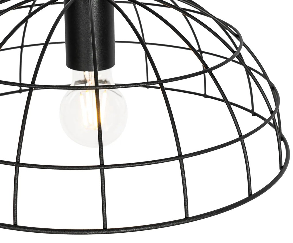 Lampă suspendată industrială neagră cu 2 lumini - Hanze