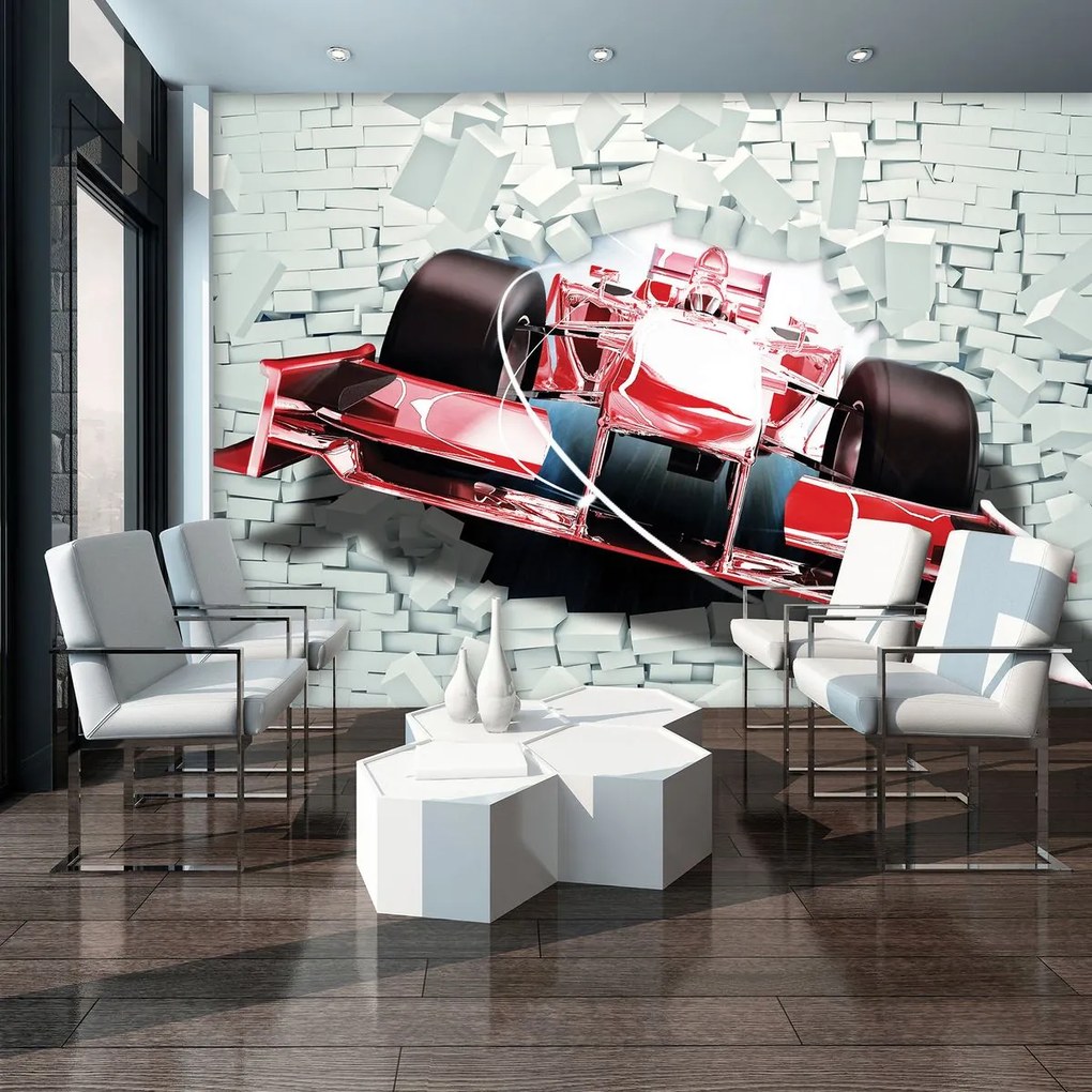Fototapet - Formula 1 roșie 3D F1 (152,5x104 cm)