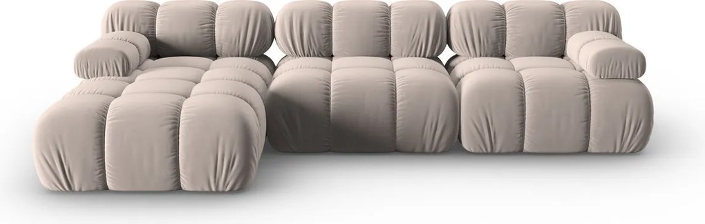 Coltar modular stanga 4 locuri, Bellis, Micadoni Home, BL, 282x155x70 cm, catifea, bej