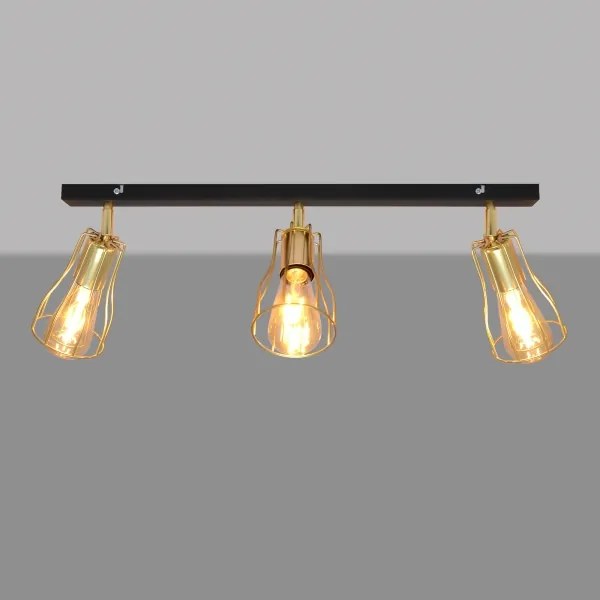 Spot TUBE 3xE27/15W/230V auriu/negru