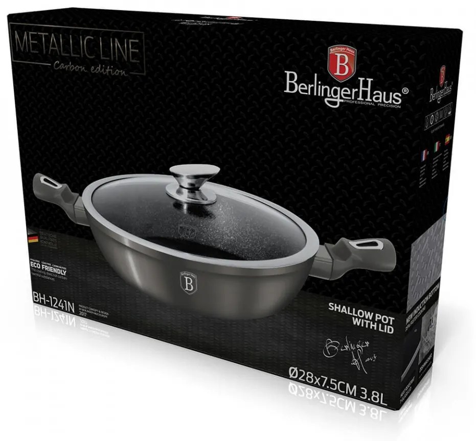 Cratita cu capac 28 cm Carbon Metallic Line Berlinger Haus BH 1241N