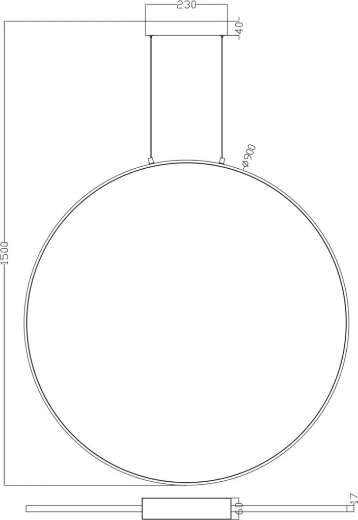 Lustra circulara suspendata LED CCT RASCAL 90cm