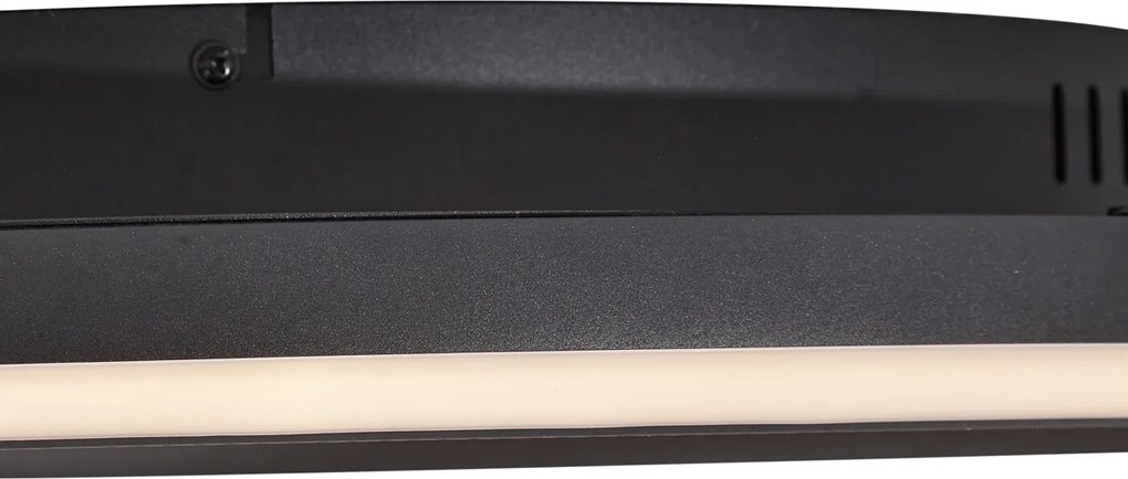 Plafonieră de design neagră cu pâslă cu LED inclus, reglabilă în 3 trepte - Xavi Felt