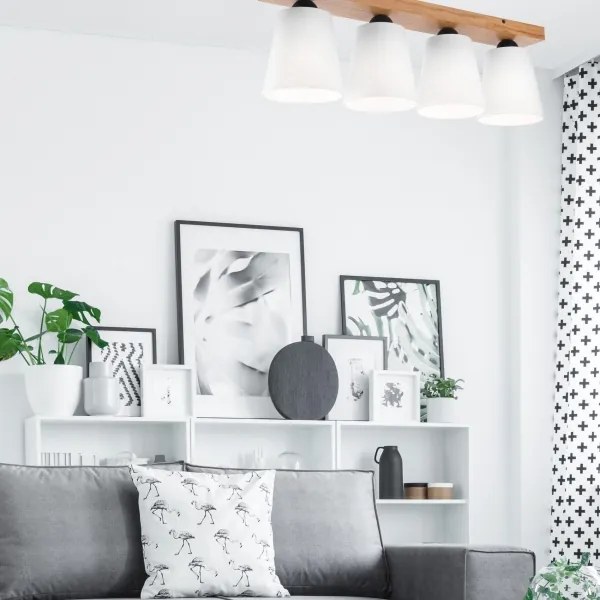 Lustră aplicată LULA 4xE27/60W/230V stejar