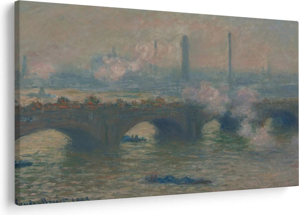 Tablou - Claude Monet, Waterloo Bridge, Gray Day, reproducere (90x60 cm)