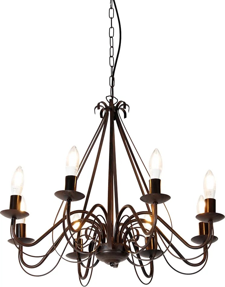 Candelabru inteligent maro ruginiu cu 8 lumini inclusiv Wifi B35 - Giuseppe