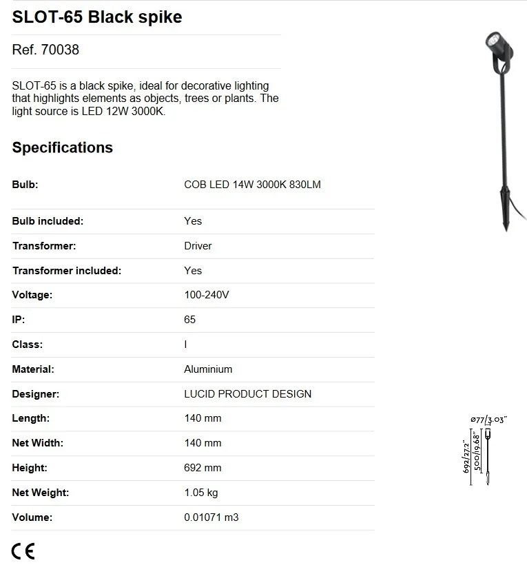 Proiector LED de exterior cu tarus IP65 SLOT-65