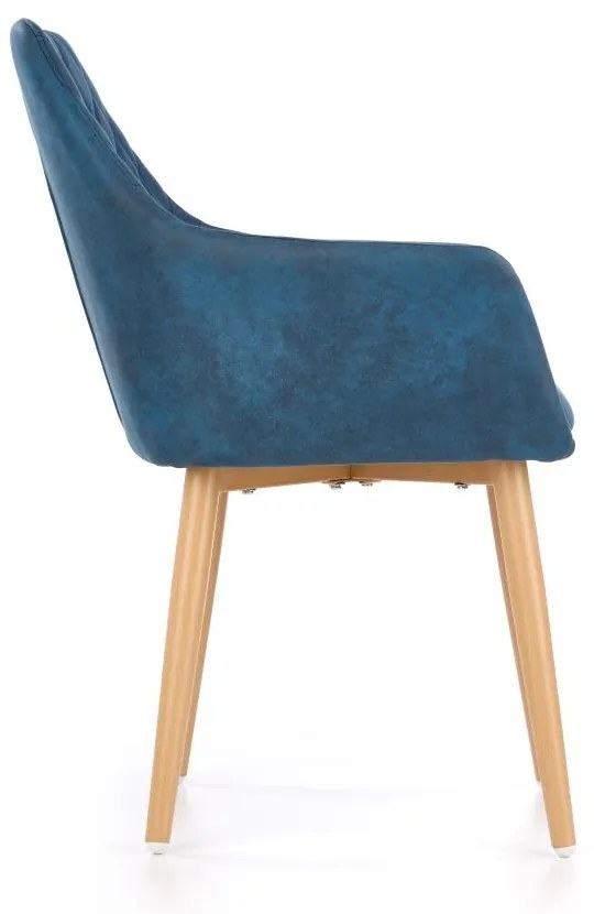 Scaun de bucaterie Ray, albastru/fag