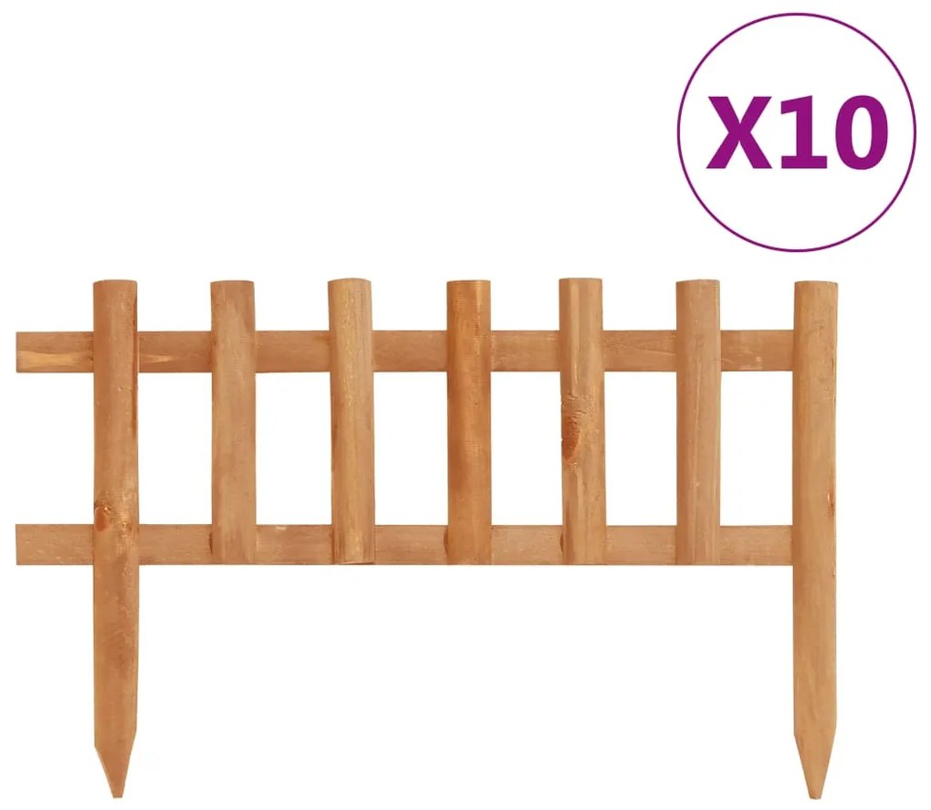 vidaXL Borduri de gazon,10 buc., 4,4 m, lemn de brad